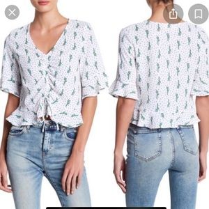 Elodie Cinched Ruffle Cactus Top